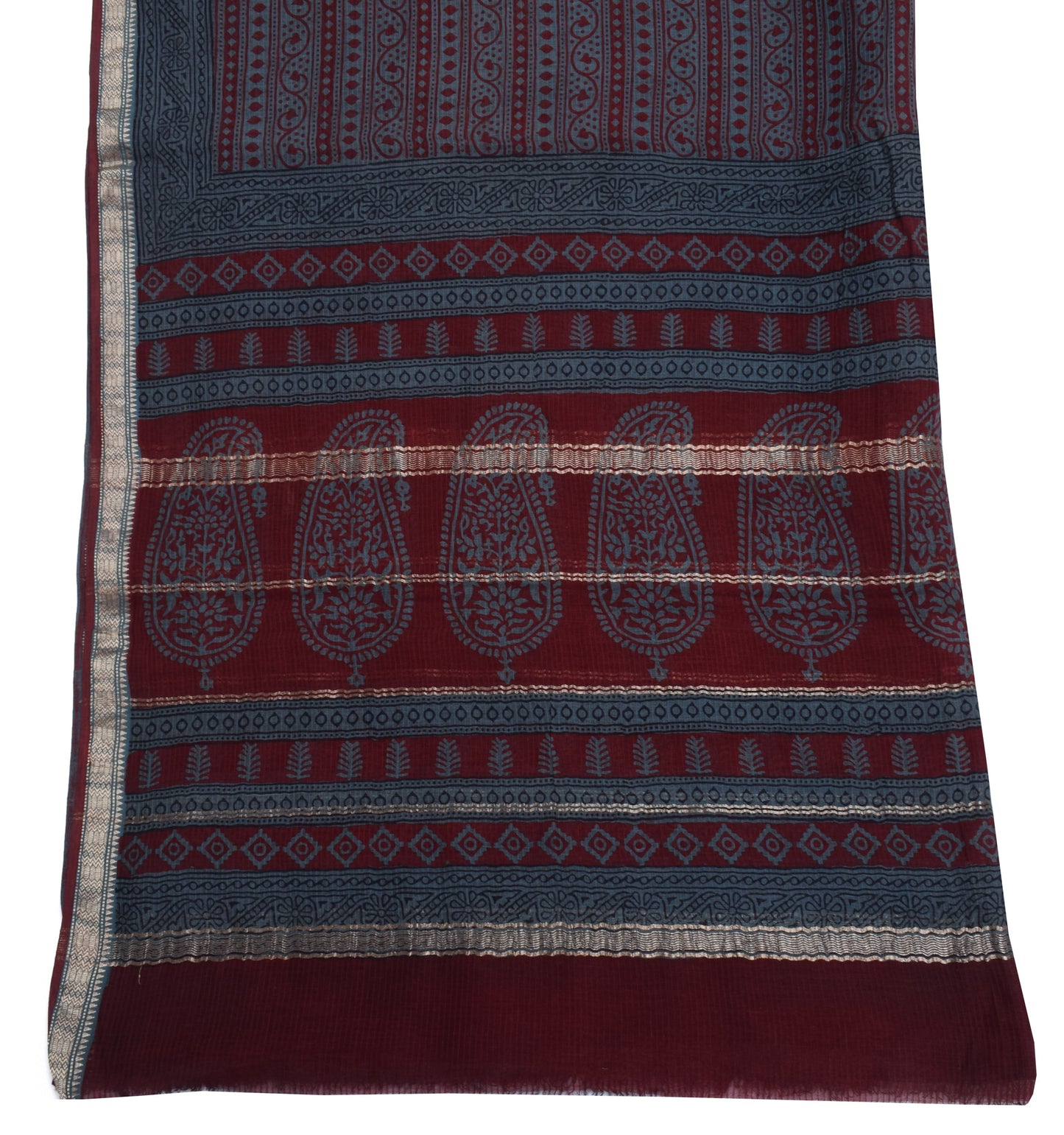 Sushila Vintage Indian Dupatta 100% Pure Cotton Printed Long Stole Veil Scarves