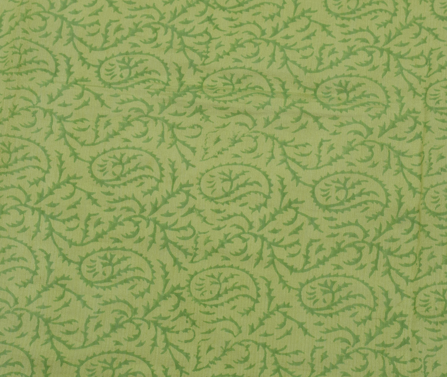 Sushila Vintage Green Dupatta Pure Cotton Hand Block Printed Long Stole Hijab