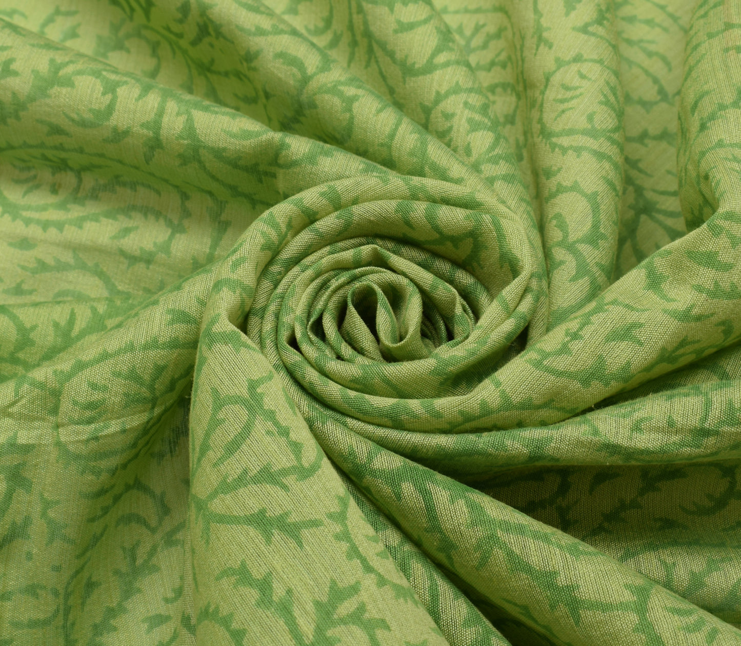 Sushila Vintage Green Dupatta Pure Cotton Hand Block Printed Long Stole Hijab