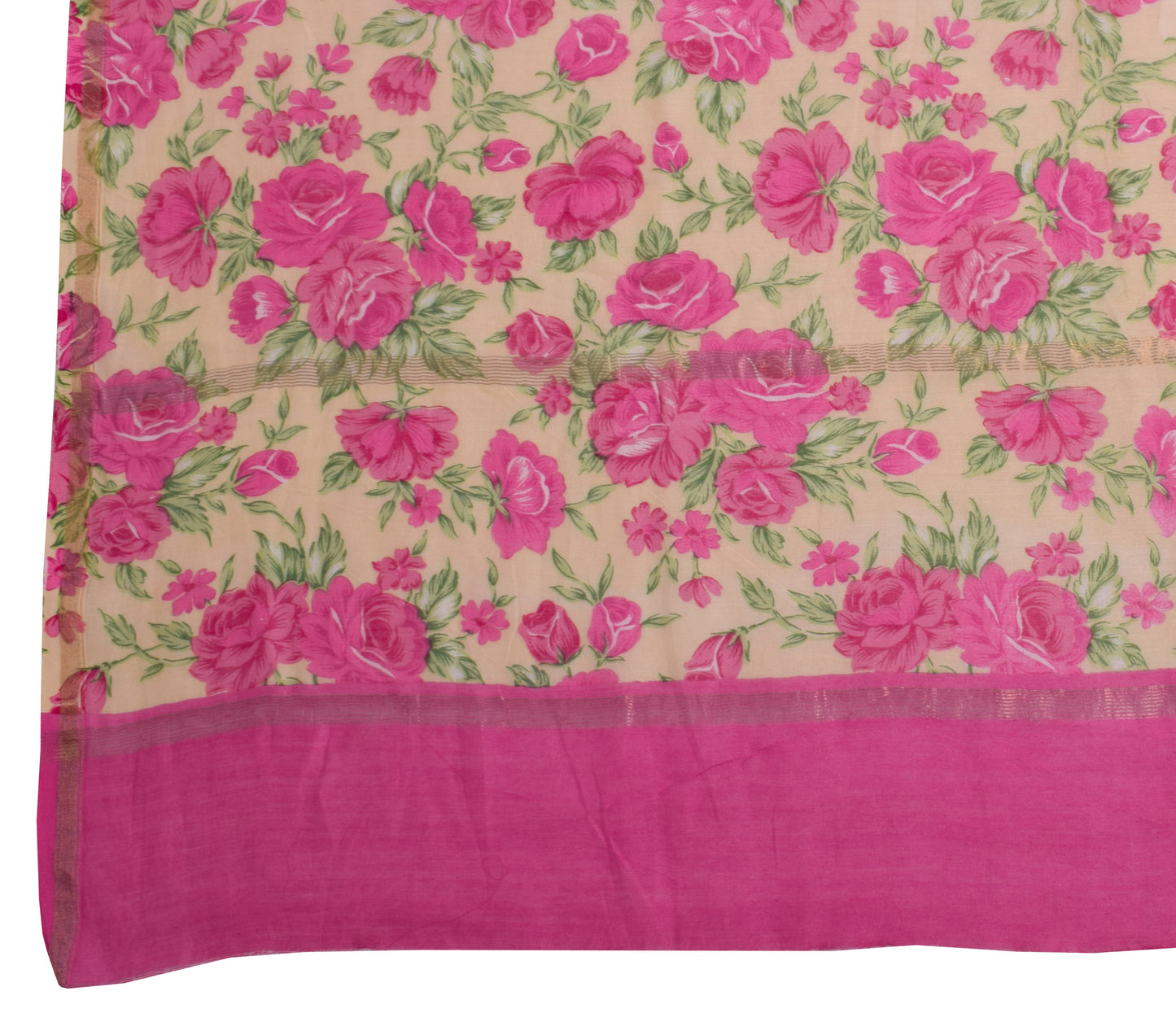 Sushila Vintage Dark Pink Dupatta 100% Pure Cotton Printed Long Stole Veil Hijab