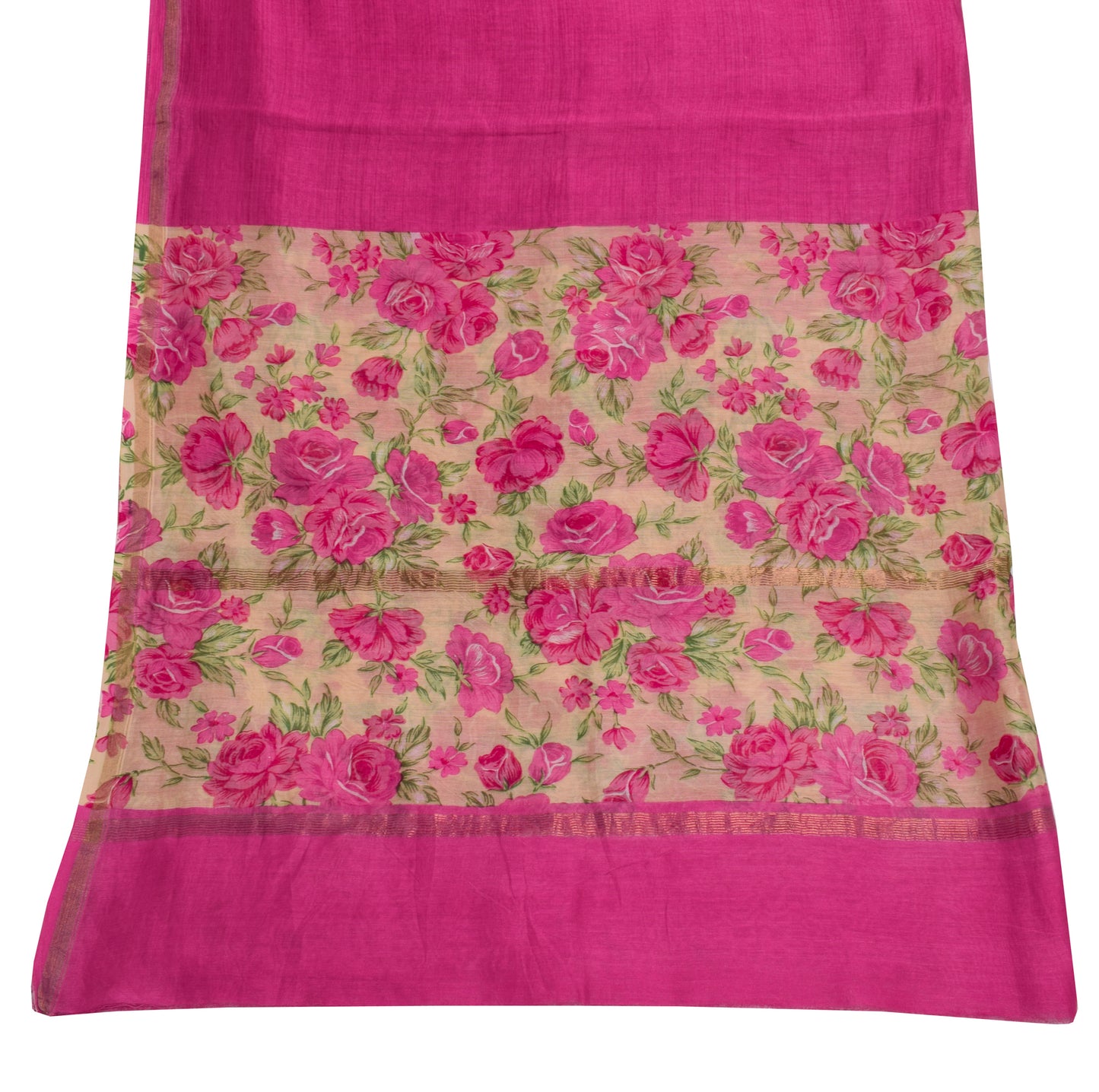 Sushila Vintage Dark Pink Dupatta 100% Pure Cotton Printed Long Stole Veil Hijab