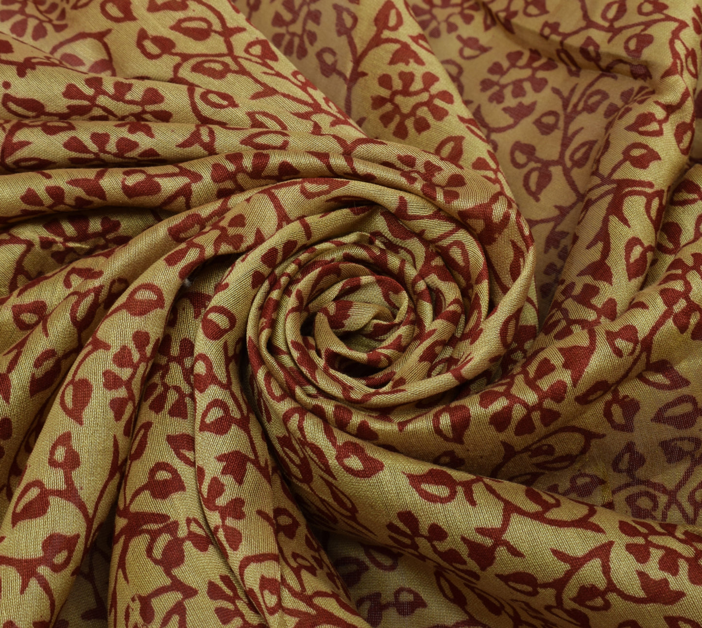 Sushila Vintage Brown Indian Dupatta Pure Cotton Hand Block Long Stole Veil Wrap