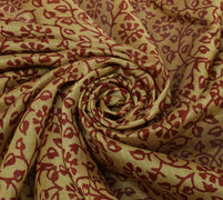 Sushila Vintage Brown Indian Dupatta Pure Cotton Hand Block Long Stole Veil Wrap