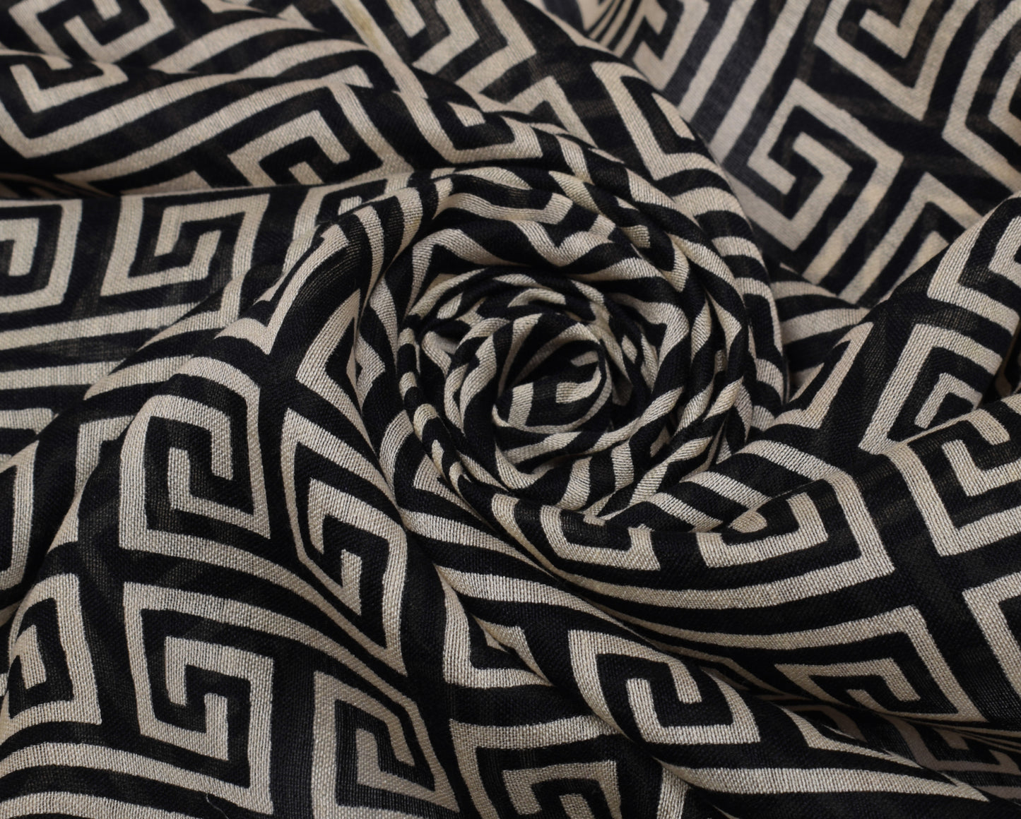 Sushila Vintage Black Indian Dupatta 100% Pure Silk Printed Long Stole Scarves