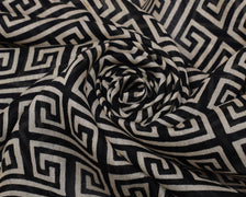 Sushila Vintage Black Indian Dupatta 100% Pure Silk Printed Long Stole Scarves