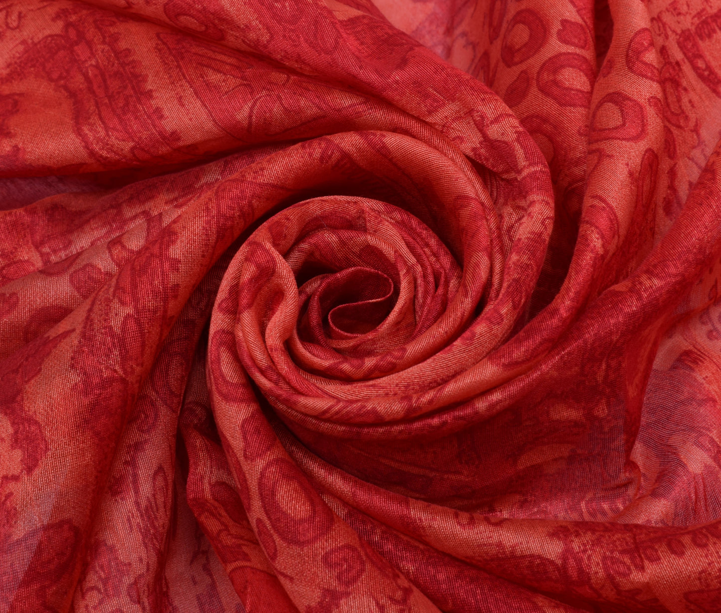 Sushila Vintage Dark Peach Dupatta Pure Cotton Printed Long Stole Veil Hijab