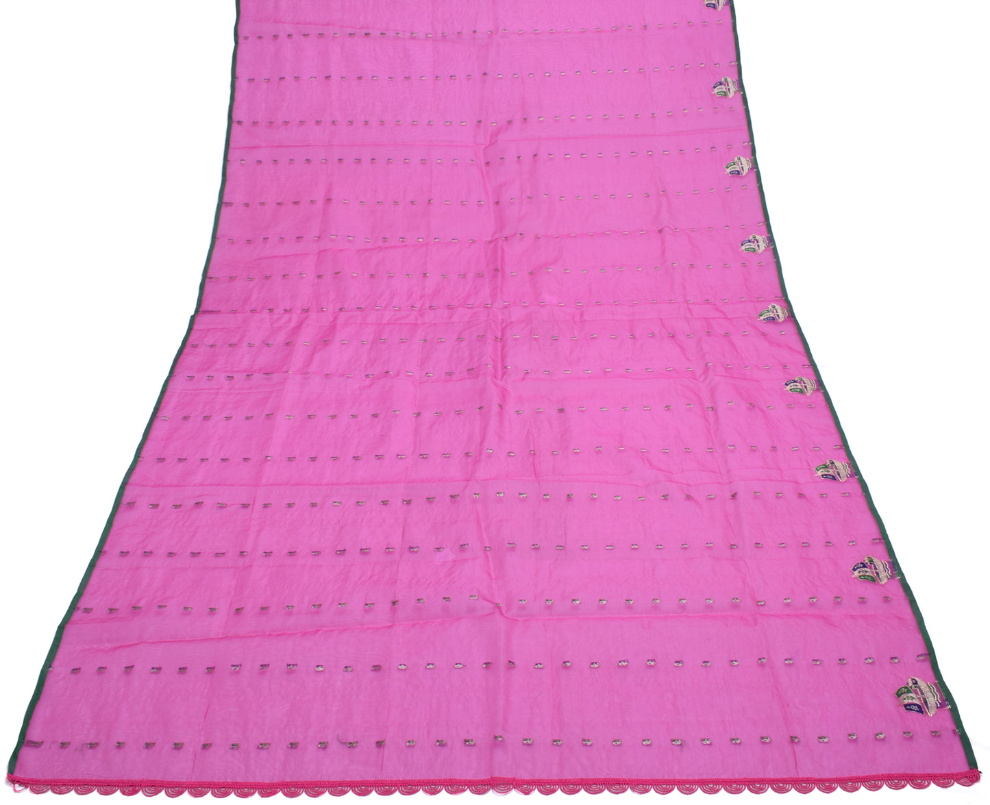 Sushila Vintage Pink Indian Dupatta Pure Tissue Silk Woven Long Stole Veil Wrap