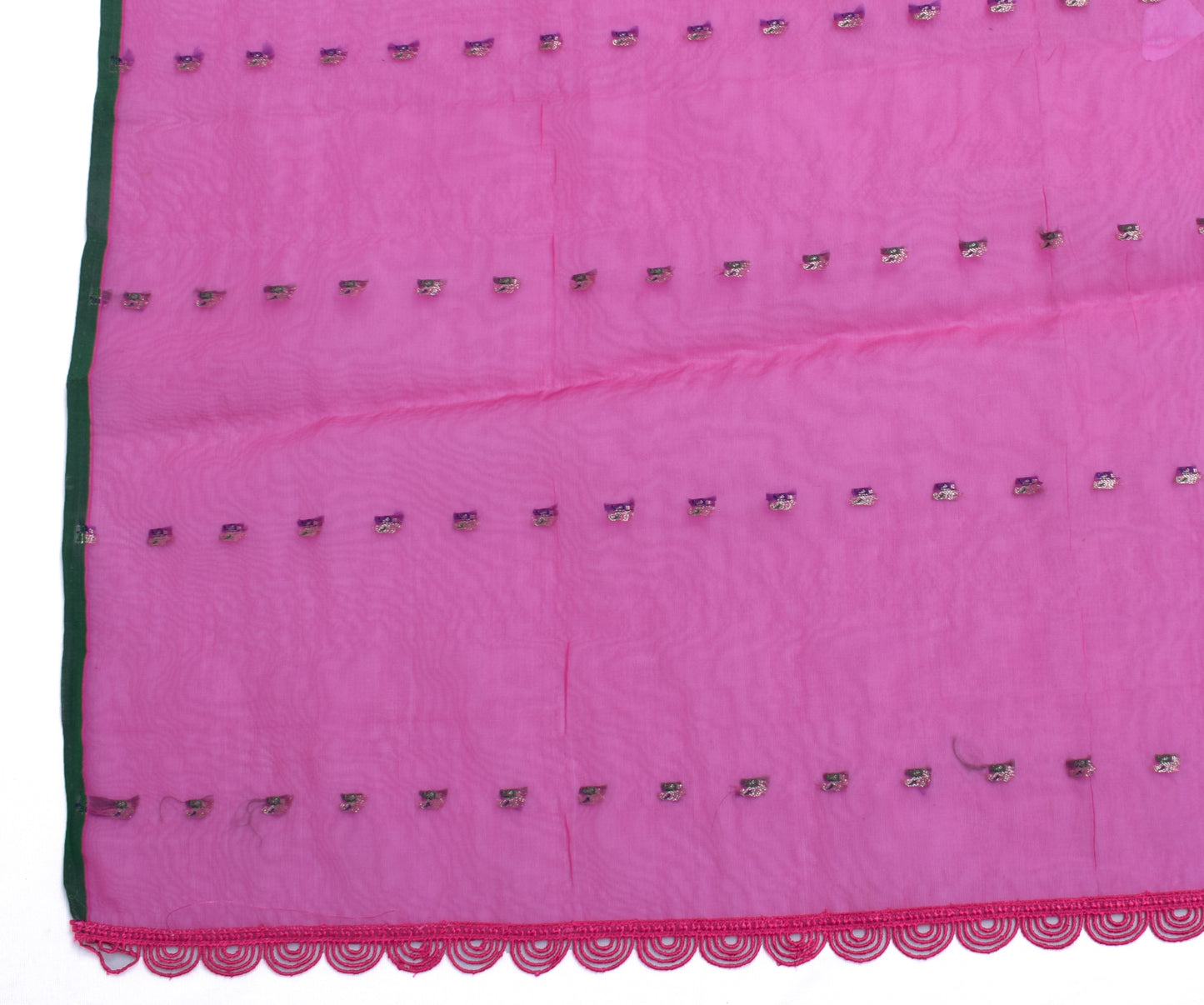 Sushila Vintage Pink Indian Dupatta Pure Tissue Silk Woven Long Stole Veil Wrap