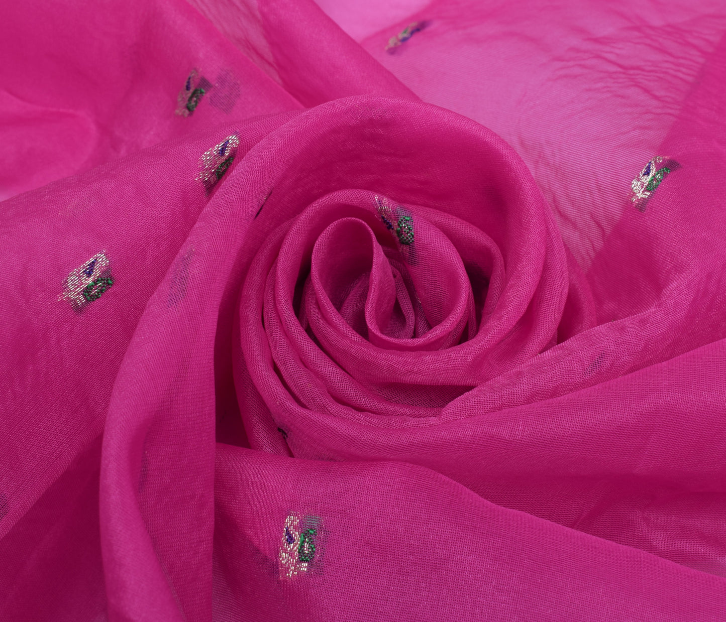 Sushila Vintage Pink Indian Dupatta Pure Tissue Silk Woven Long Stole Veil Wrap