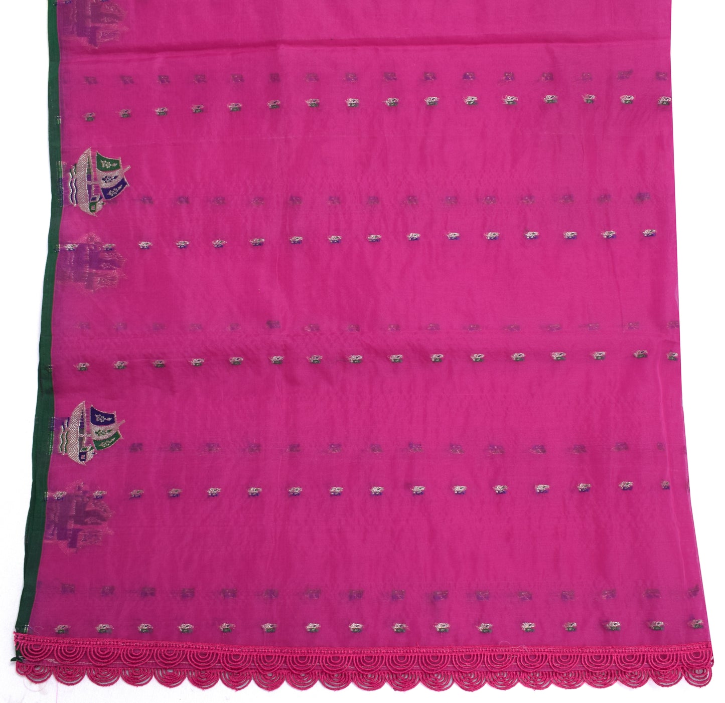 Sushila Vintage Pink Indian Dupatta Pure Tissue Silk Woven Long Stole Veil Wrap