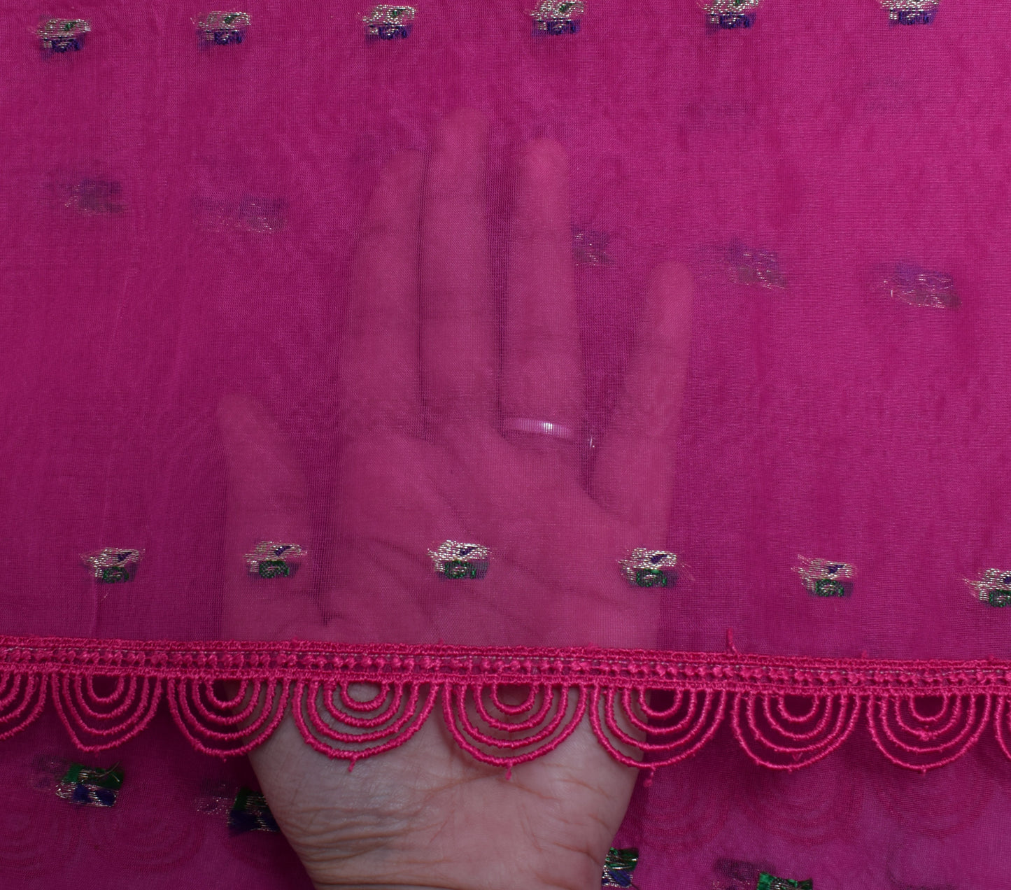 Sushila Vintage Pink Indian Dupatta Pure Tissue Silk Woven Long Stole Veil Wrap