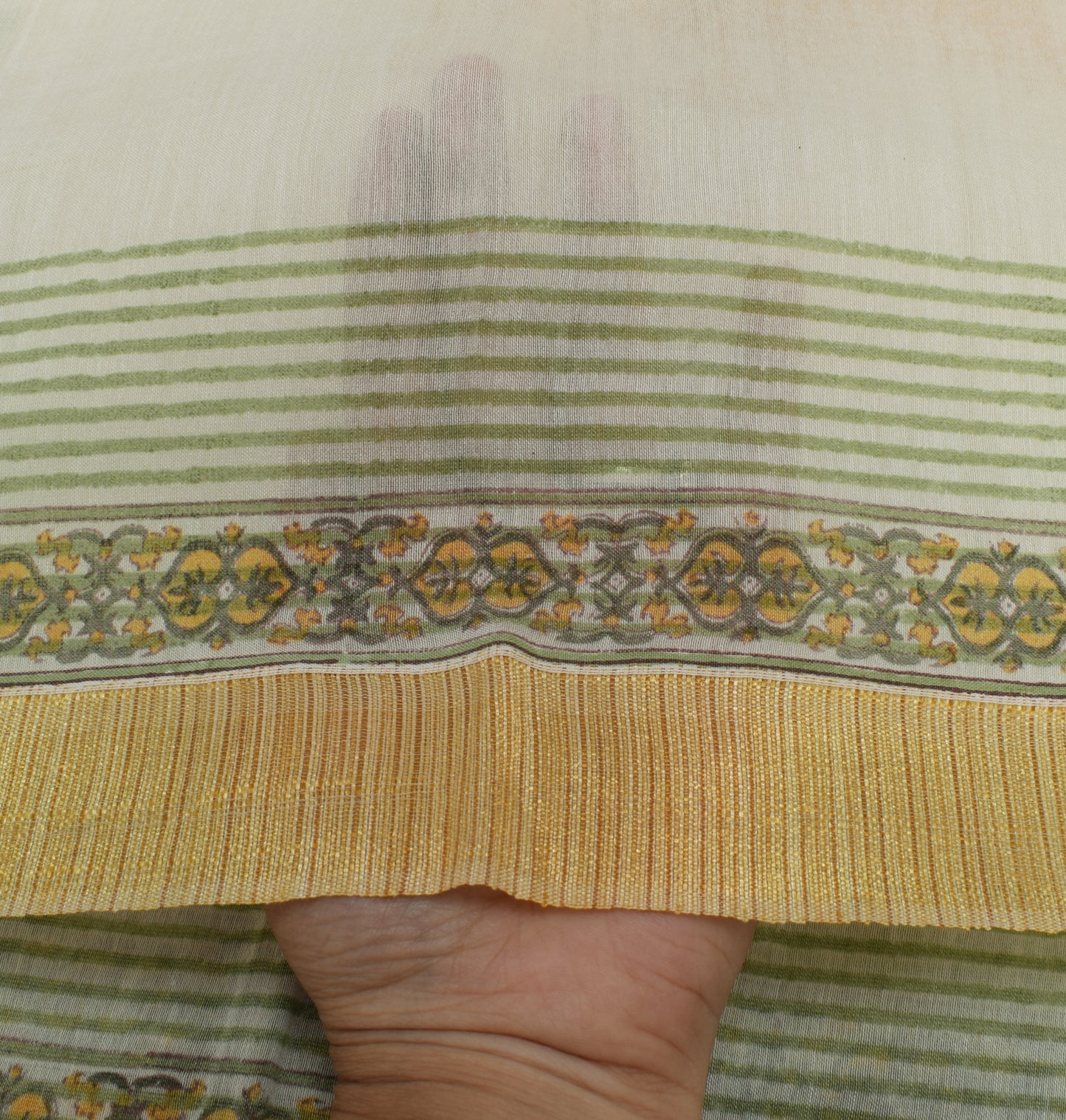 Sushila Vintage Indian Cream Dupatta 100% Pure Silk Printed Long Stole Scarves