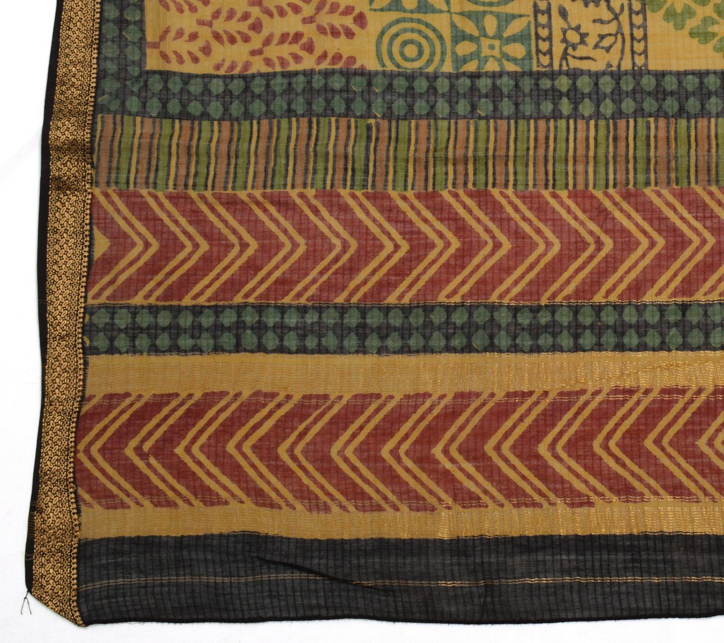 Sushila Vintage Indian Green Dupatta 100% Pure Cotton Printed Long Stole Hijab