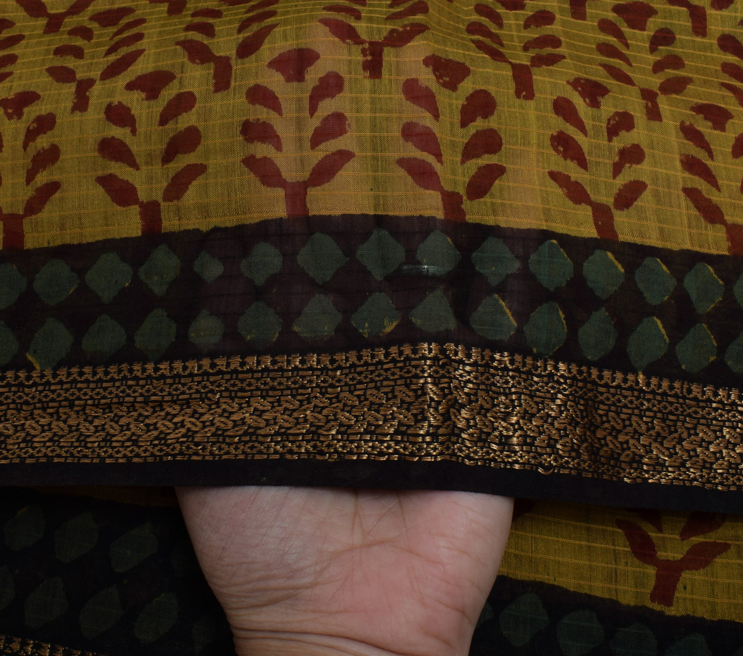 Sushila Vintage Indian Green Dupatta 100% Pure Cotton Printed Long Stole Hijab