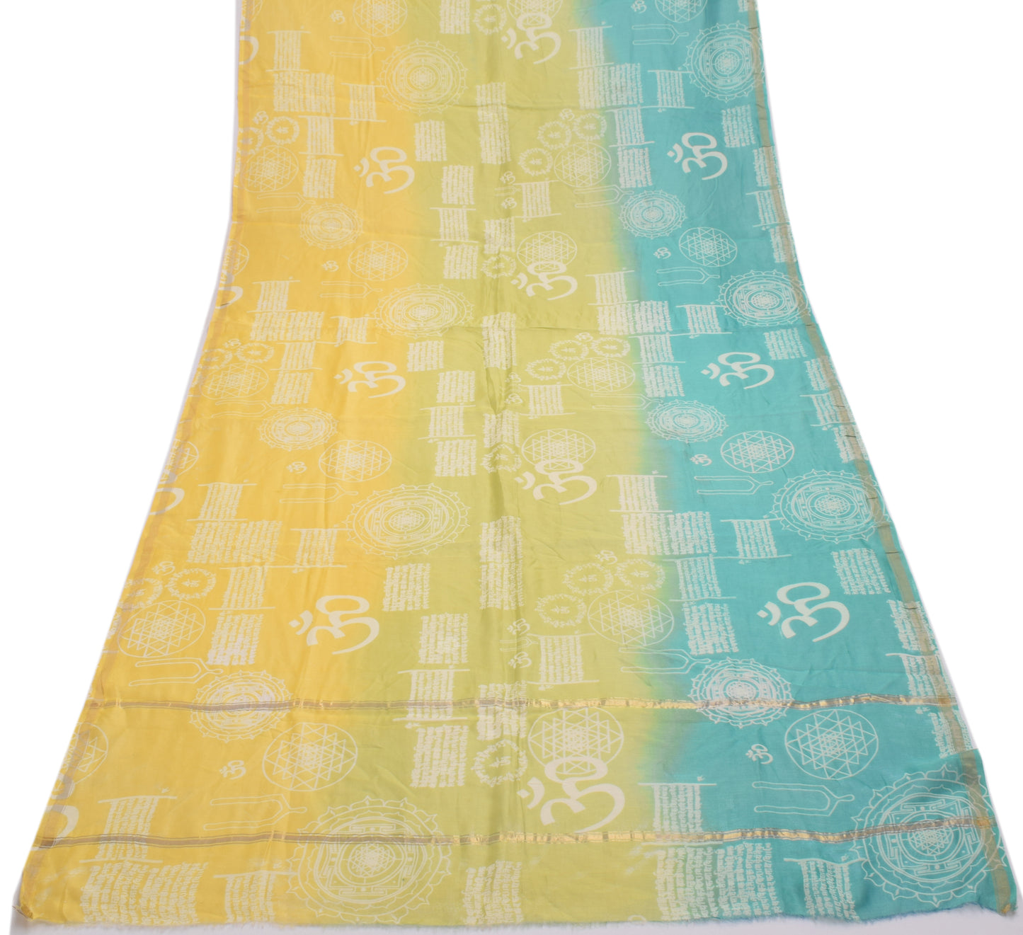 Sushila Vintage Indian Dupatta 100% Pure Silk Printed Long Stole Veil Scarves