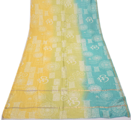 Sushila Vintage Indian Dupatta 100% Pure Silk Printed Long Stole Veil Scarves