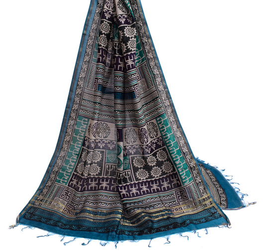 Sushila Vintage Multi-Color Dupatta 100% Pure Cotton Printed Long Stole Hijab