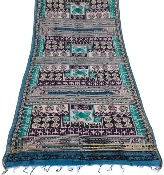 Sushila Vintage Multi-Color Dupatta 100% Pure Cotton Printed Long Stole Hijab