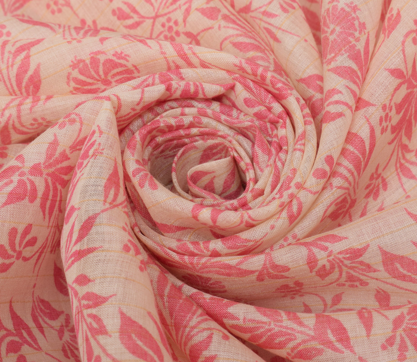 Sushila Vintage Indian Cream Dupatta 100% Pure Silk Printed Long Stole Scarves