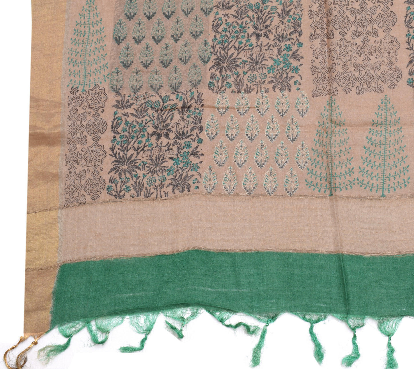 Sushila Vintage Indian Dupatta 100% Pure Silk Printed Long Stole Wrap Scarves