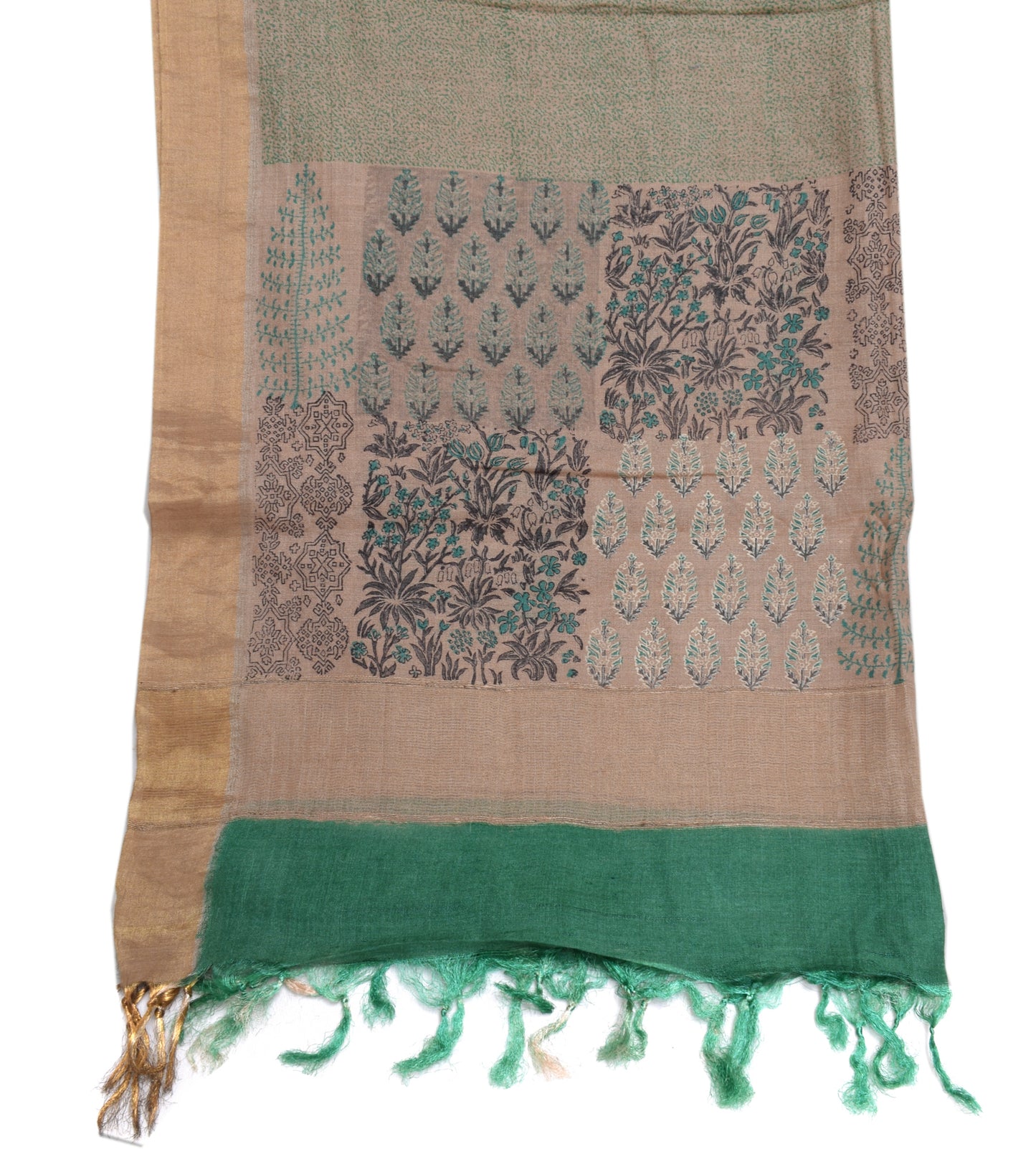 Sushila Vintage Indian Dupatta 100% Pure Silk Printed Long Stole Wrap Scarves