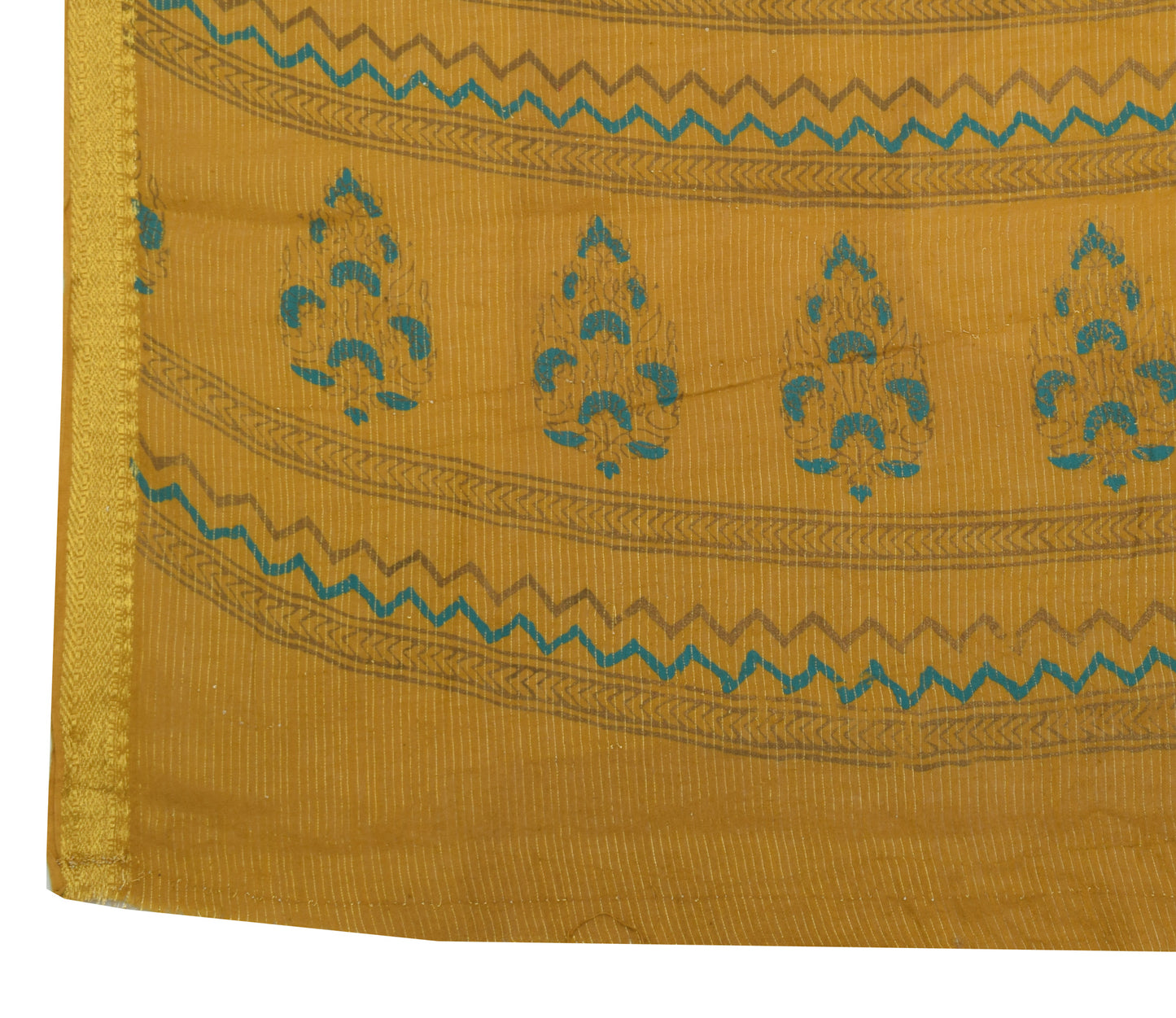 Sushila Vintage Indian Green Dupatta 100% Pure Cotton Paisley Long Stole Hijab