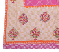 Sushila Vintage Pink Dupatta 100% Pure Cotton Printed Long Stole Hijab Scarves