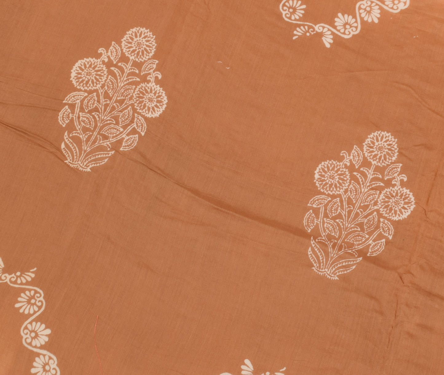 Sushila Vintage Indian Brown Dupatta Blend Silk Printed Long Stole Hijab Scarves