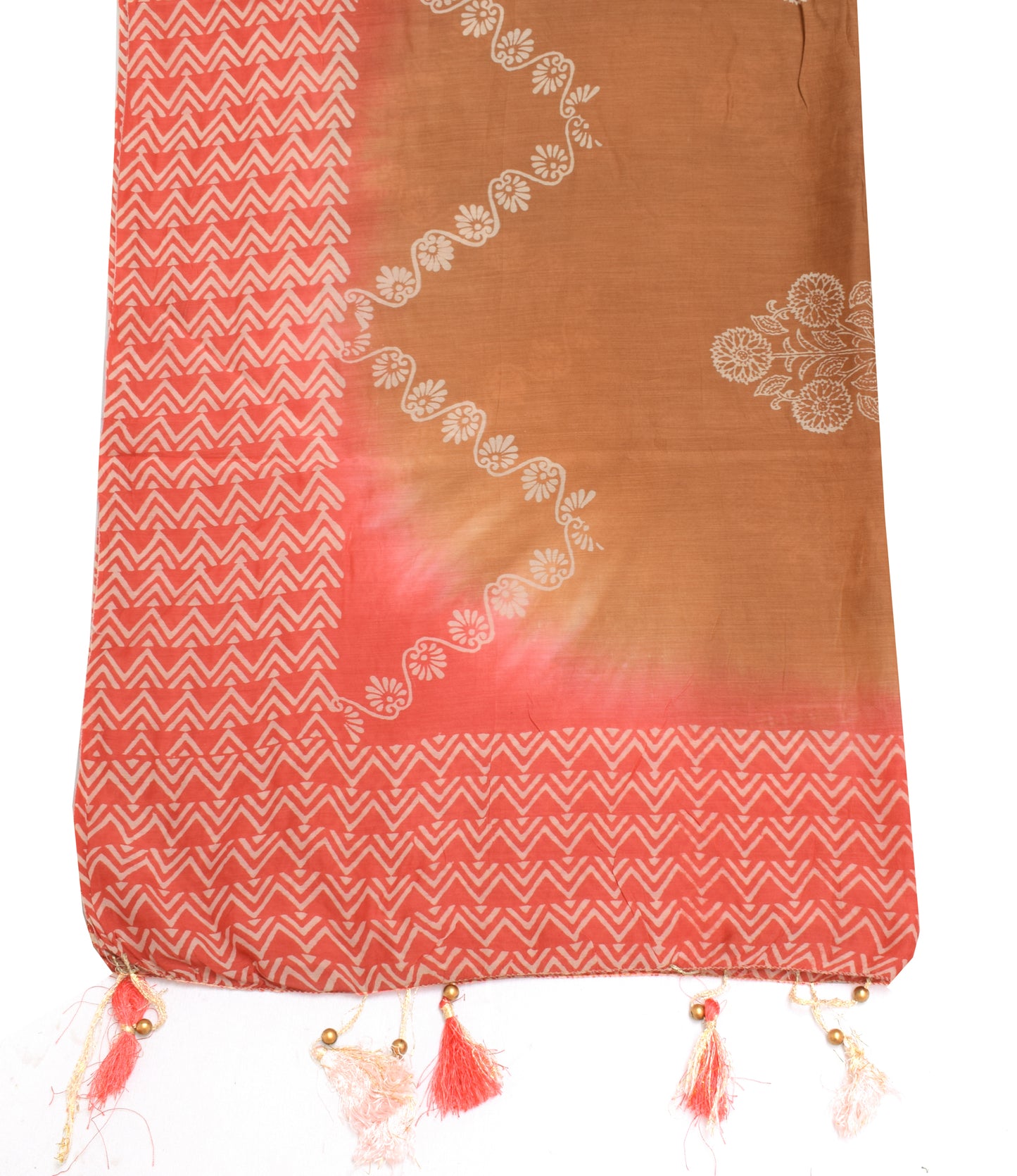 Sushila Vintage Indian Brown Dupatta Blend Silk Printed Long Stole Hijab Scarves
