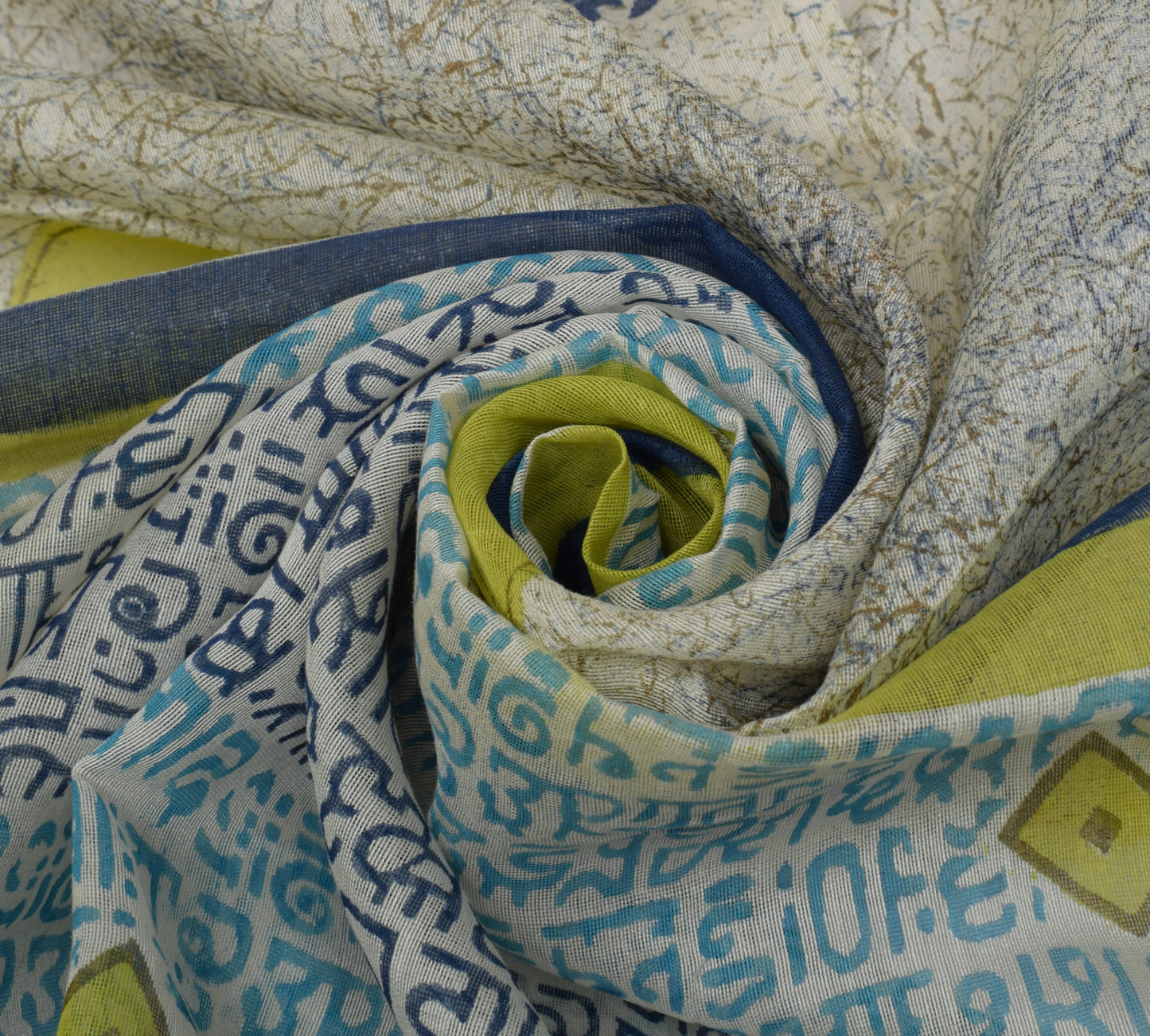 Sushila Vintage Cream Dupatta 100% Pure Cotton Printed Long Stole Veil Hijab
