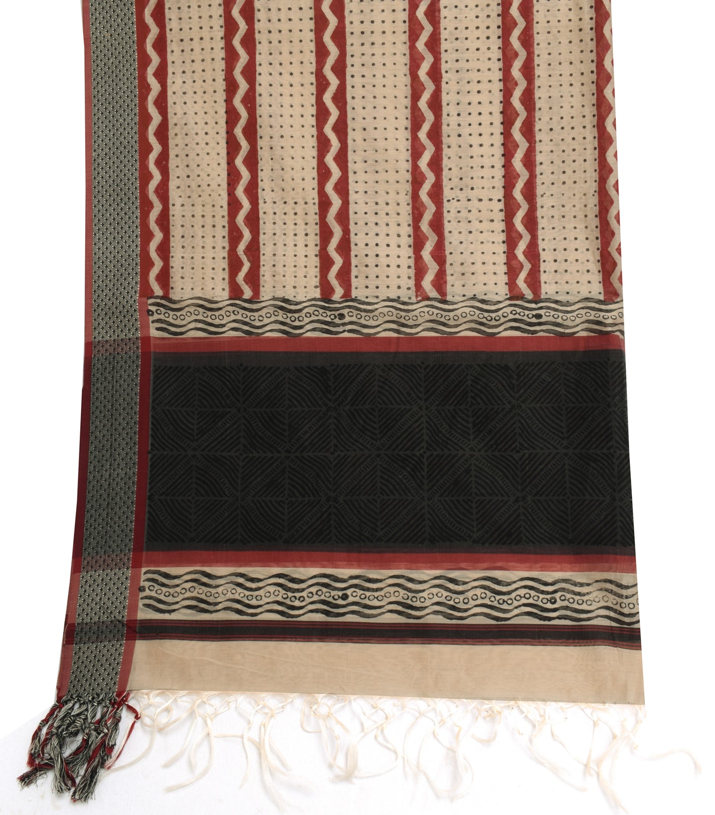 Sushila Vintage Light Brown Dupatta 100% Pure Cotton Printed Long Stole Hijab
