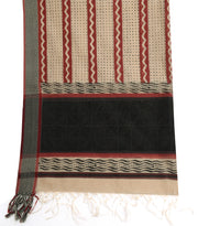 Sushila Vintage Light Brown Dupatta 100% Pure Cotton Printed Long Stole Hijab