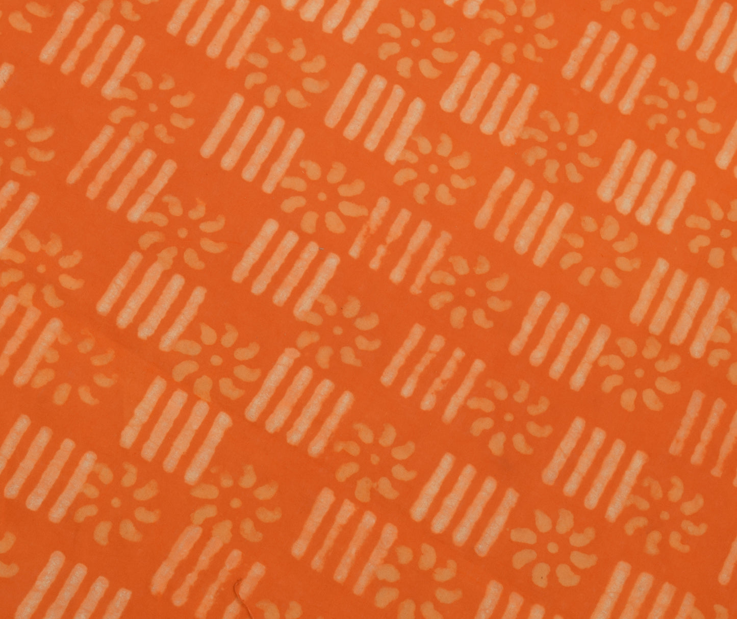 Sushila Vintage Orange Indian Dupatta 100% Pure Cotton Printed Long Stole Veil