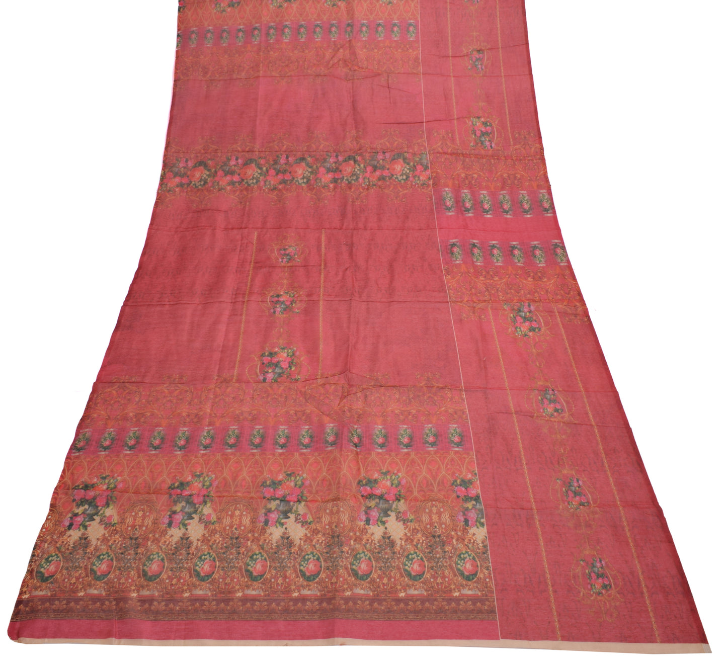 Sushila Vintage Indian Dupatta Blend Silk Printed Long Stole Veil Scarves