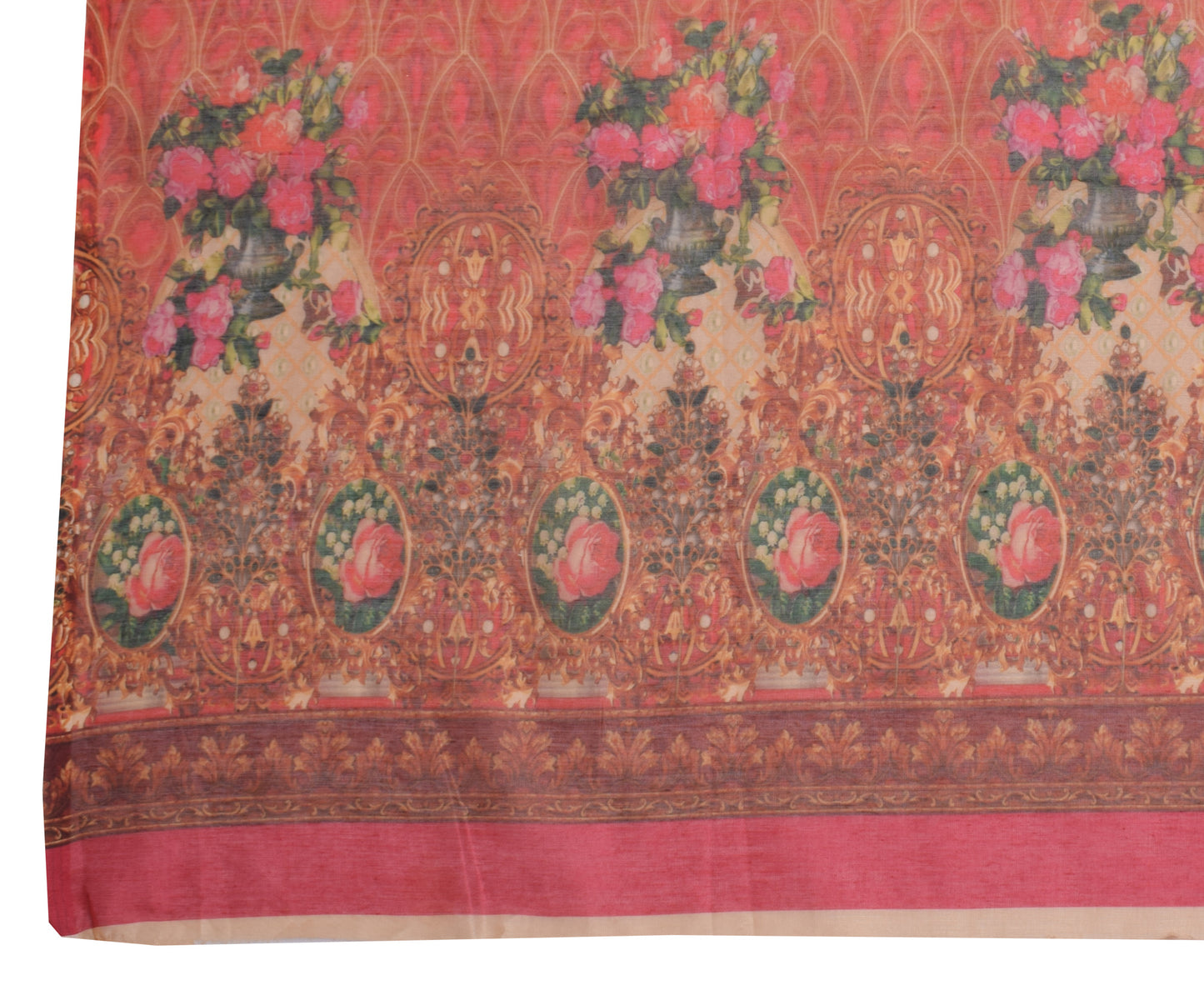 Sushila Vintage Indian Dupatta Blend Silk Printed Long Stole Veil Scarves