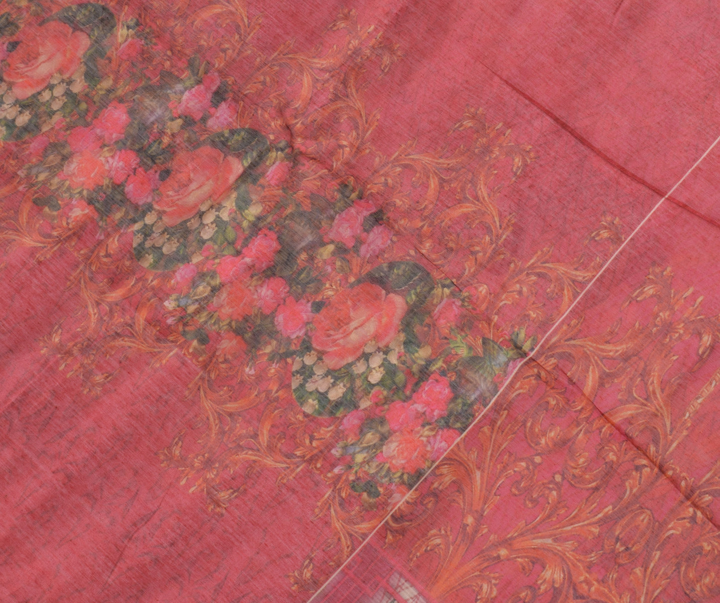 Sushila Vintage Indian Dupatta Blend Silk Printed Long Stole Veil Scarves