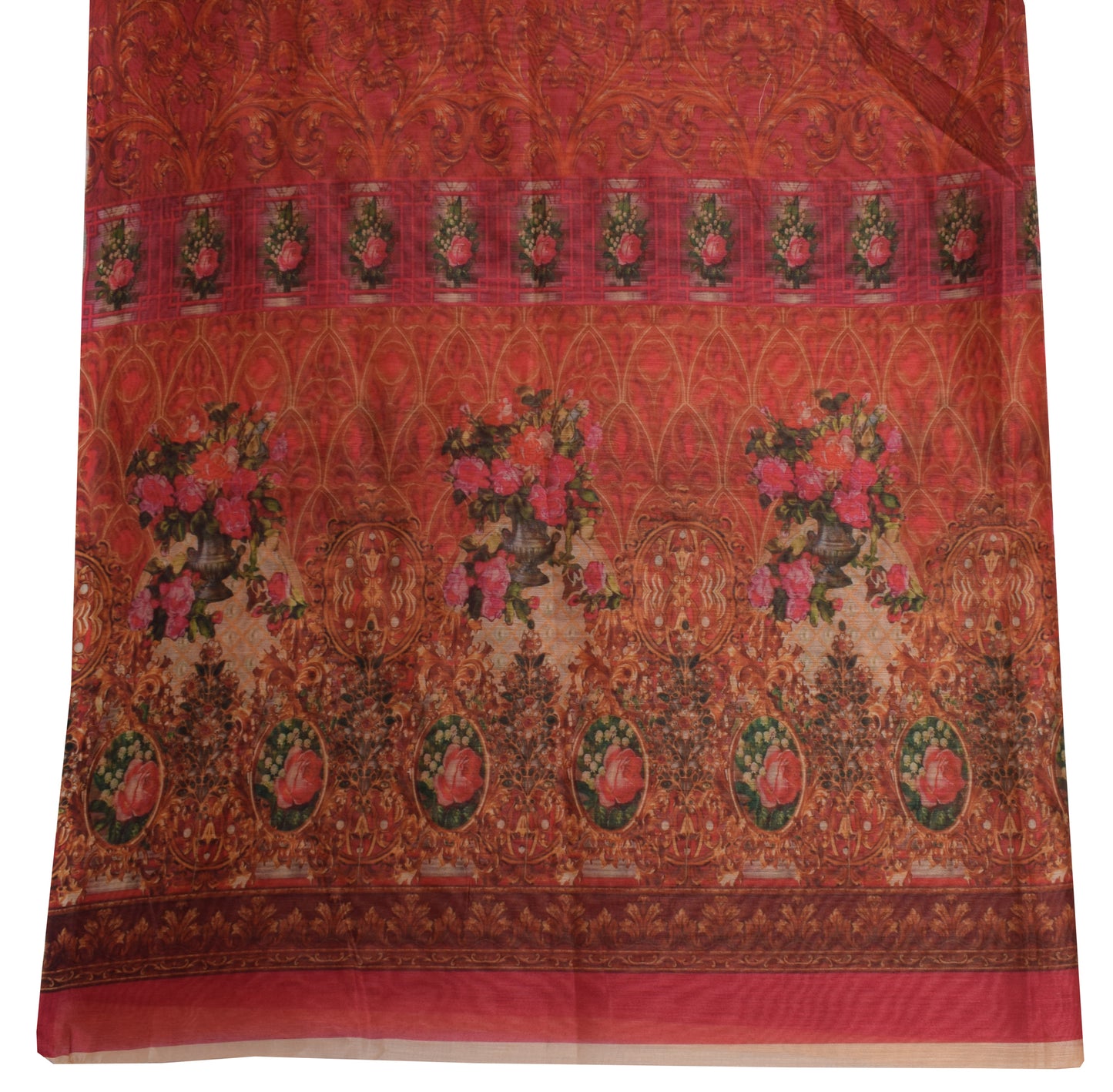 Sushila Vintage Indian Dupatta Blend Silk Printed Long Stole Veil Scarves