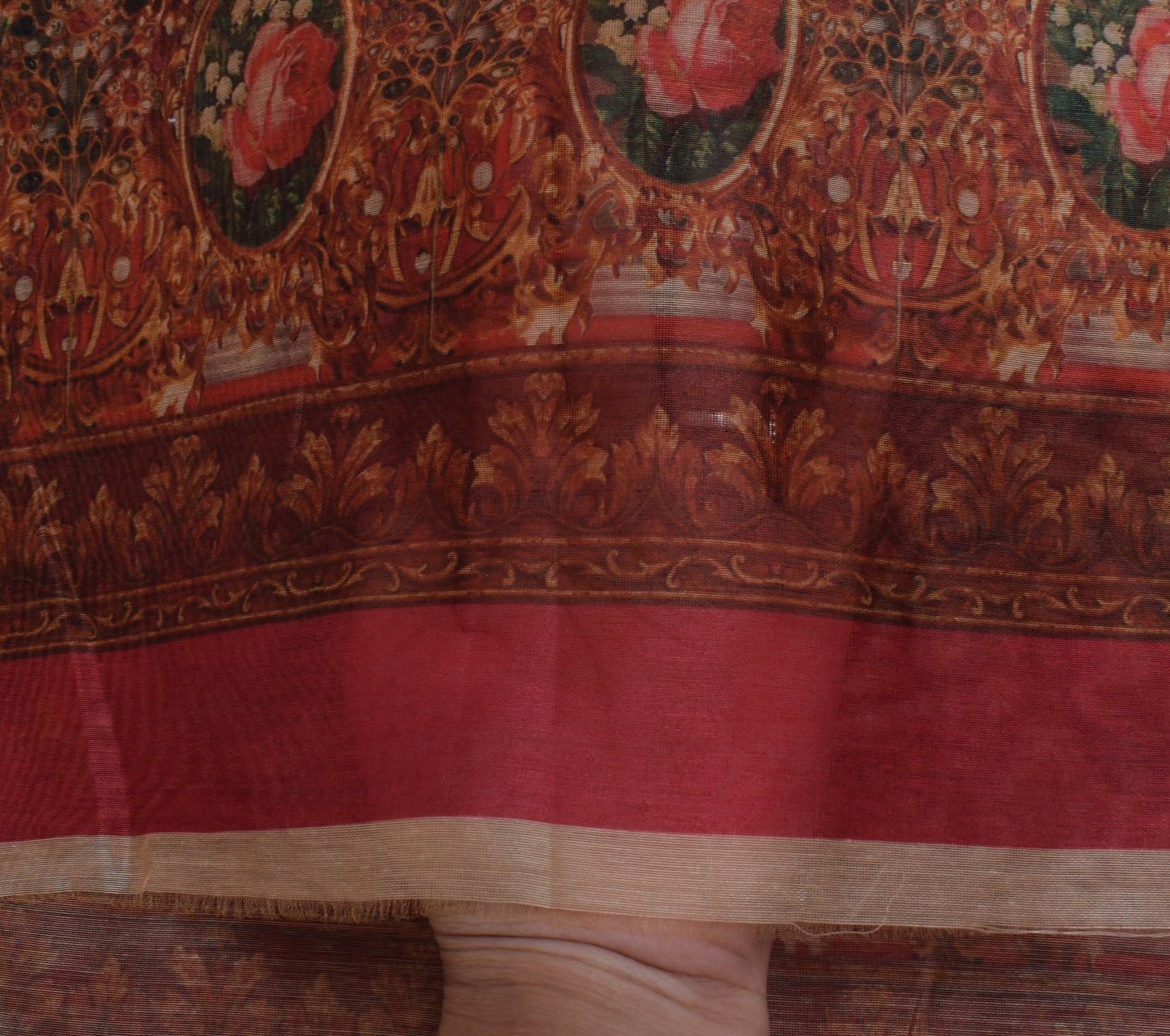 Sushila Vintage Indian Dupatta Blend Silk Printed Long Stole Veil Scarves