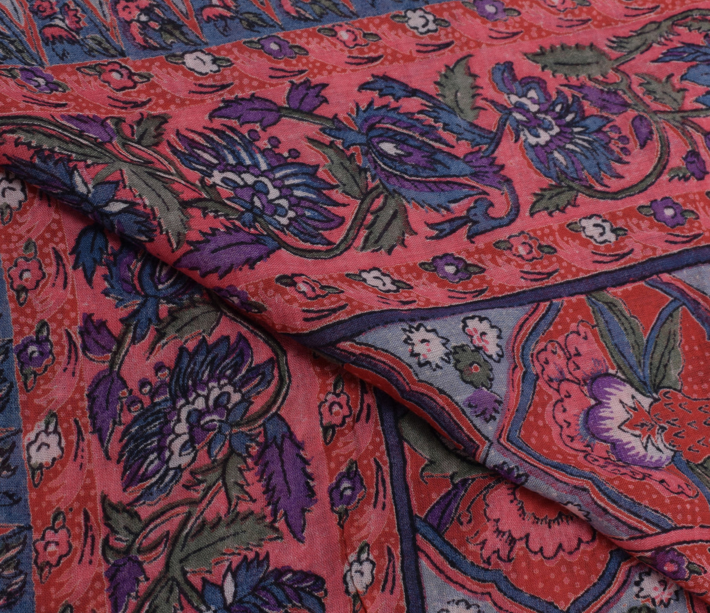Sushila Vintage Indian Dupatta 100% Pure Cotton Printed Long Stole Veil Hijab
