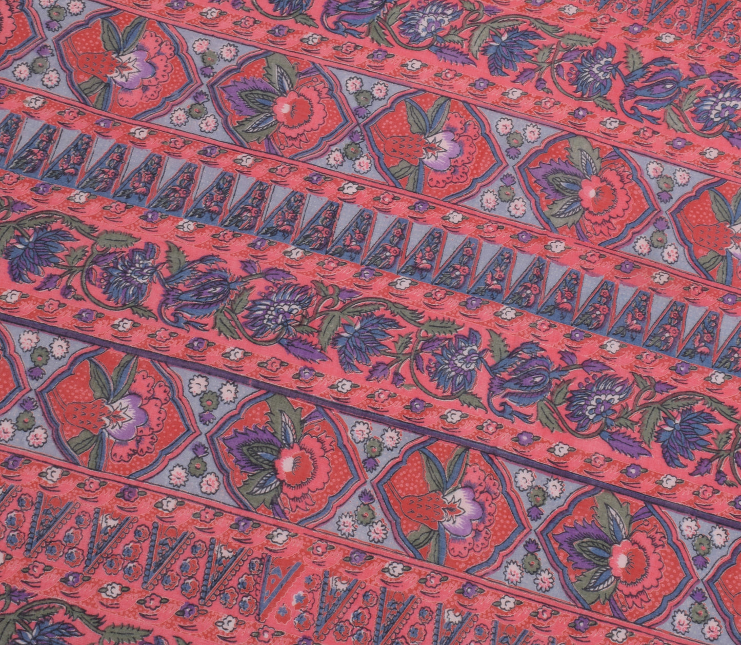 Sushila Vintage Indian Dupatta 100% Pure Cotton Printed Long Stole Veil Hijab