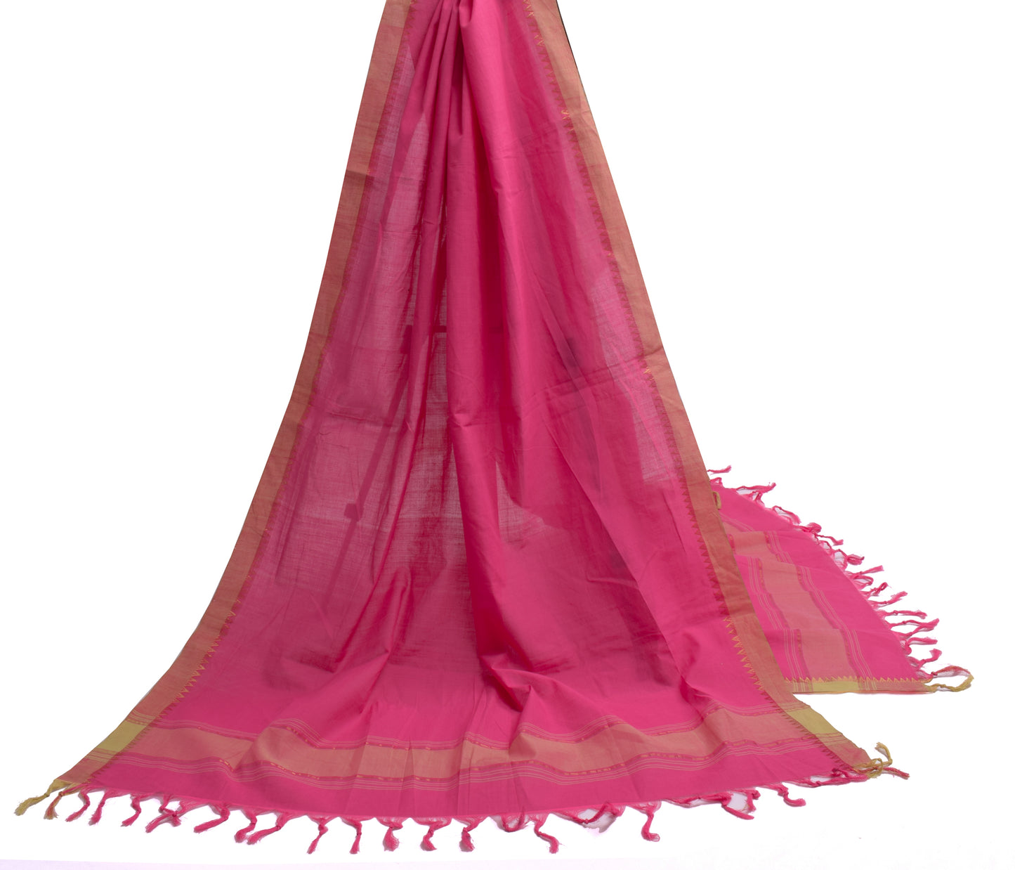 Sushila Vintage Indian Pink Dupatta 100% Pure Cotton Long Stole Hijab Scarves