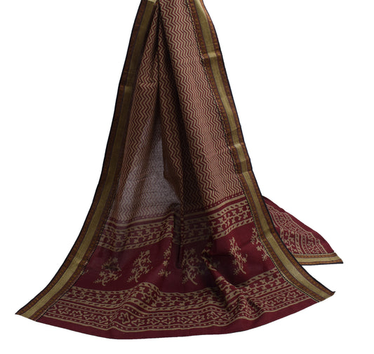 Sushila Vintage Indian Dupatta 100% Pure Cotton Printed Long Stole Hijab