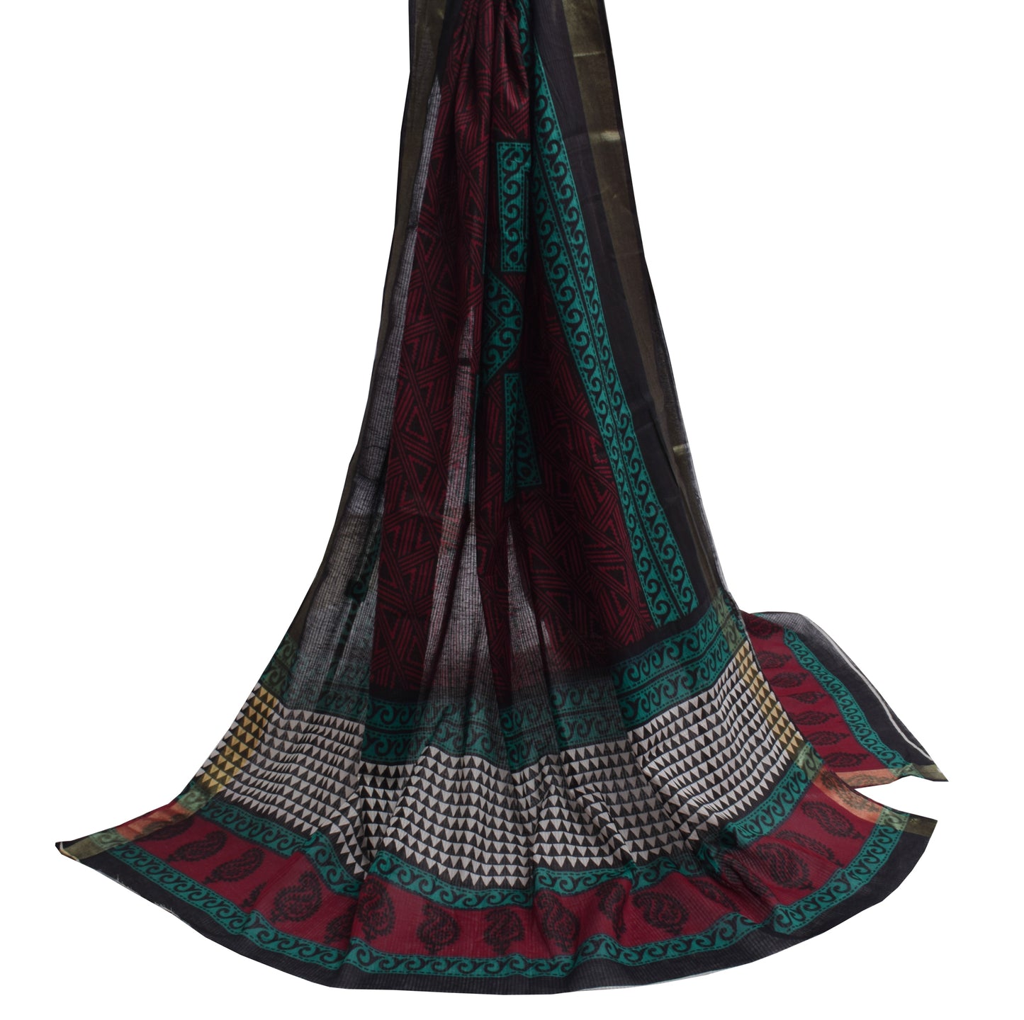 Sushila Vintage Indian Dupatta 100% Pure Cotton Printed Long Stole Veil Hijab