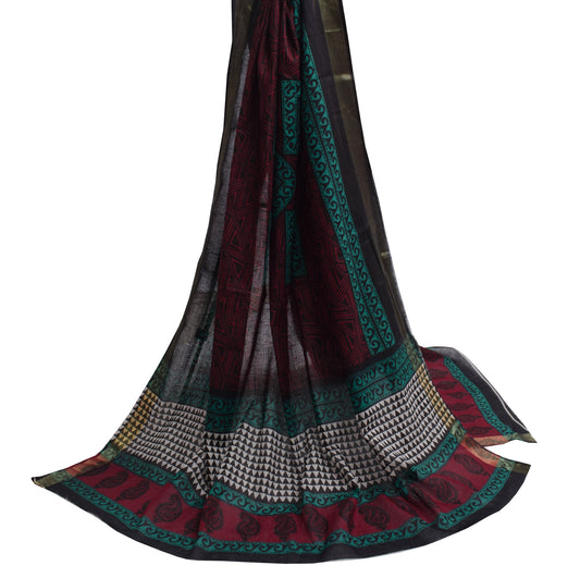 Sushila Vintage Indian Dupatta 100% Pure Cotton Printed Long Stole Veil Hijab