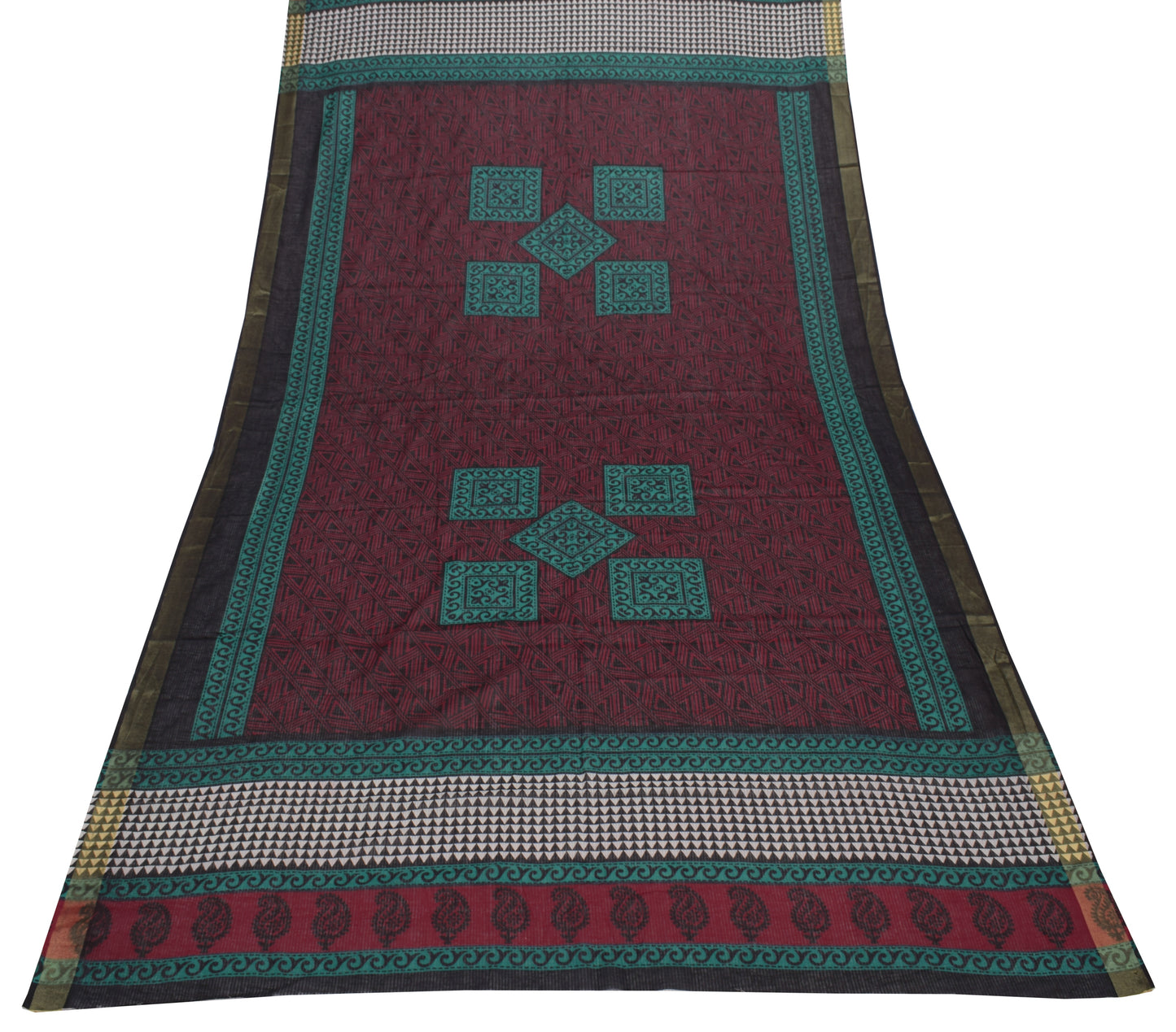 Sushila Vintage Indian Dupatta 100% Pure Cotton Printed Long Stole Veil Hijab