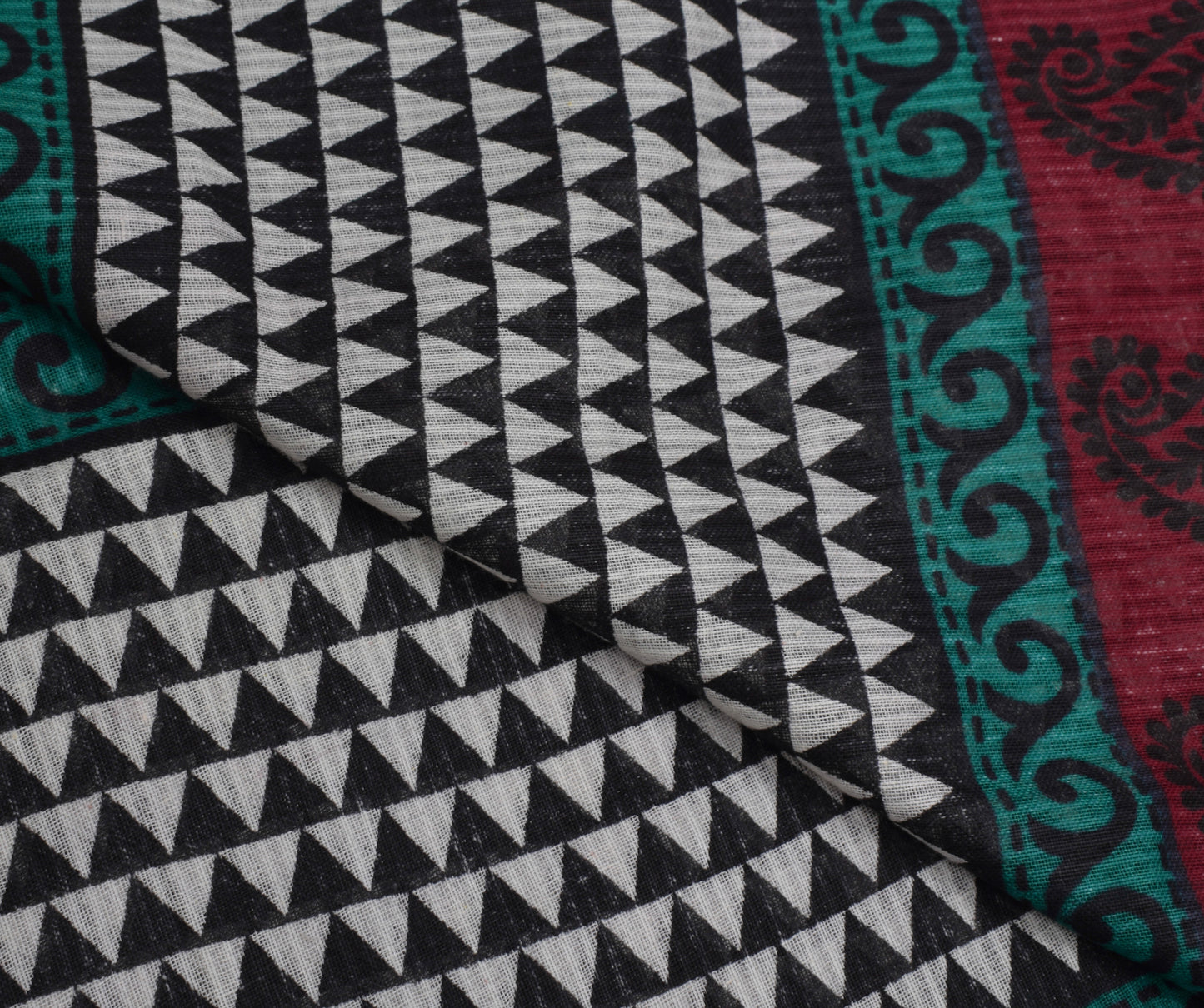 Sushila Vintage Indian Dupatta 100% Pure Cotton Printed Long Stole Veil Hijab