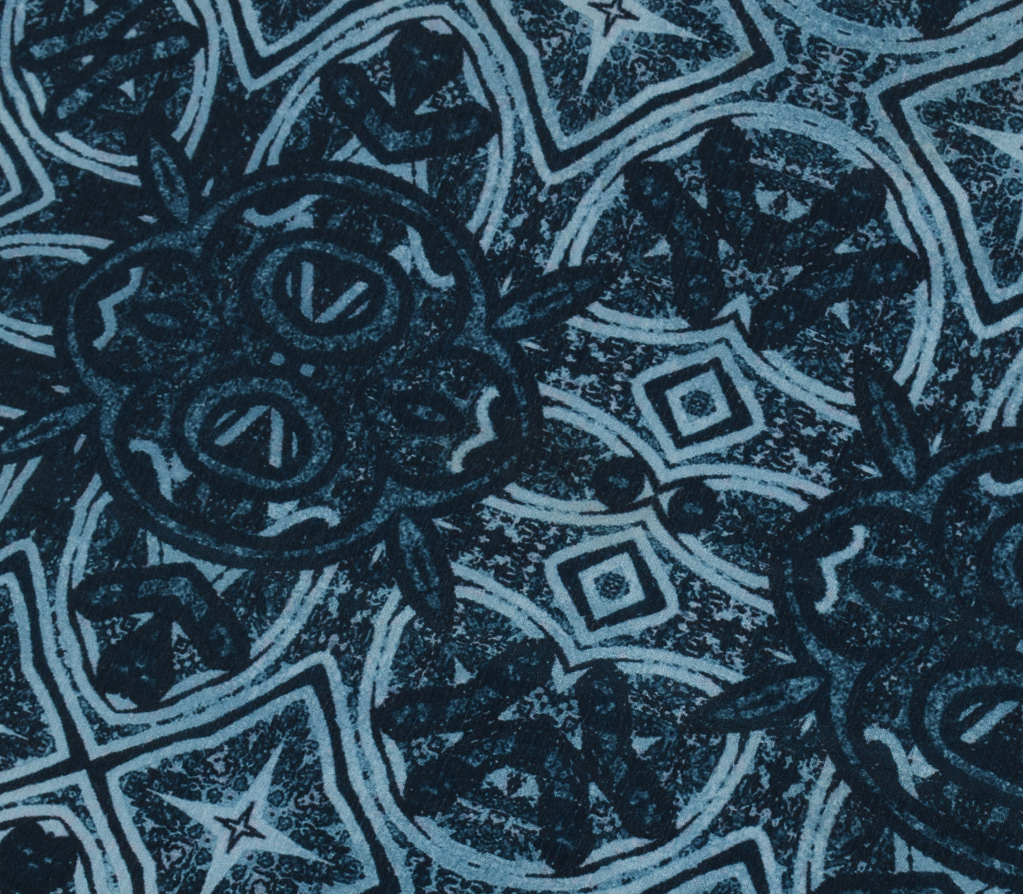 Sushila Vintage Dark Blue Dupatta Blend Chiffon Silk Printed Long Stole Hijab