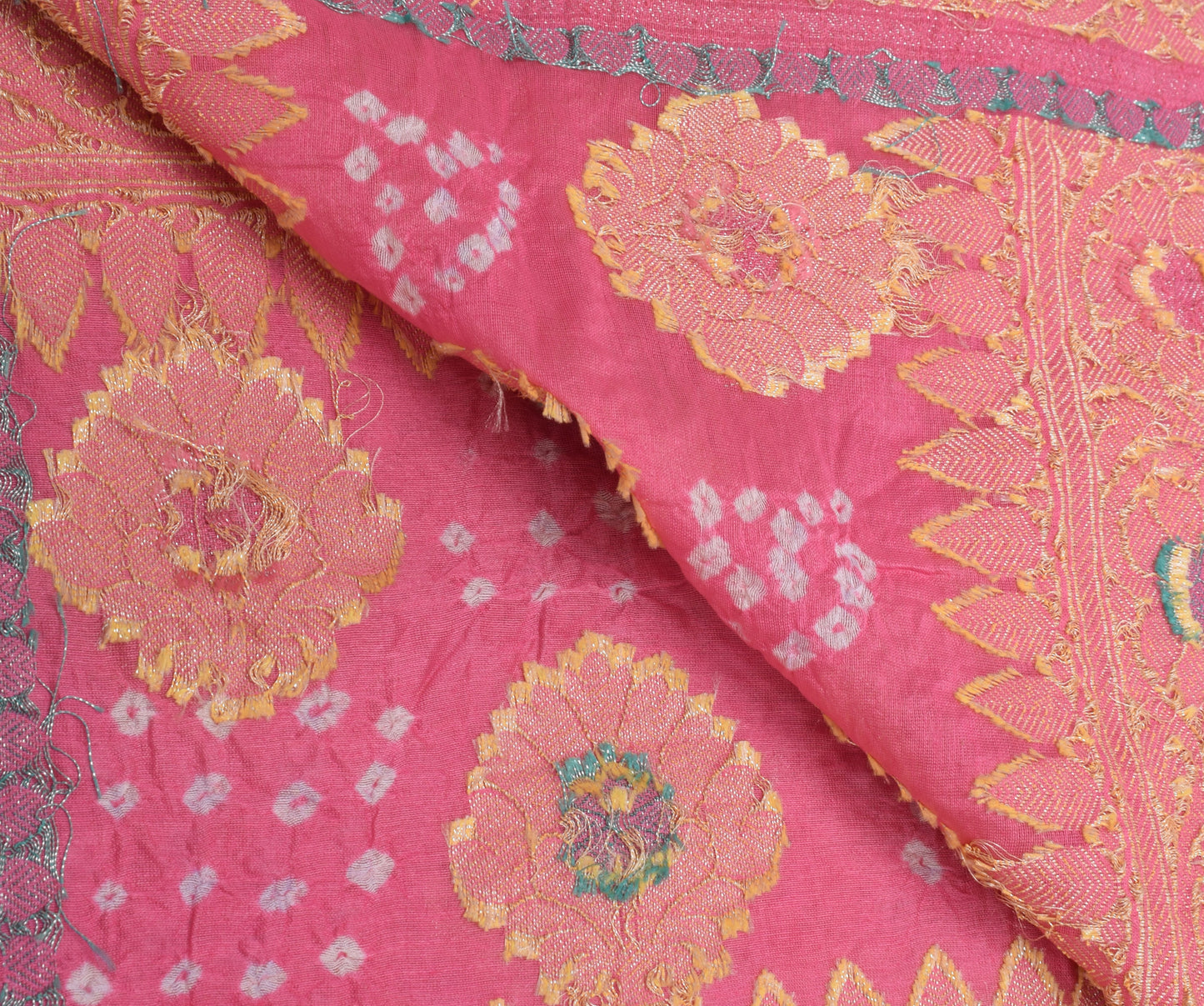 Sushila Vintage Pink Dupatta Blend Cotton Bandhani Printed & Woven Long Stole