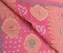 Sushila Vintage Pink Dupatta Blend Cotton Bandhani Printed & Woven Long Stole