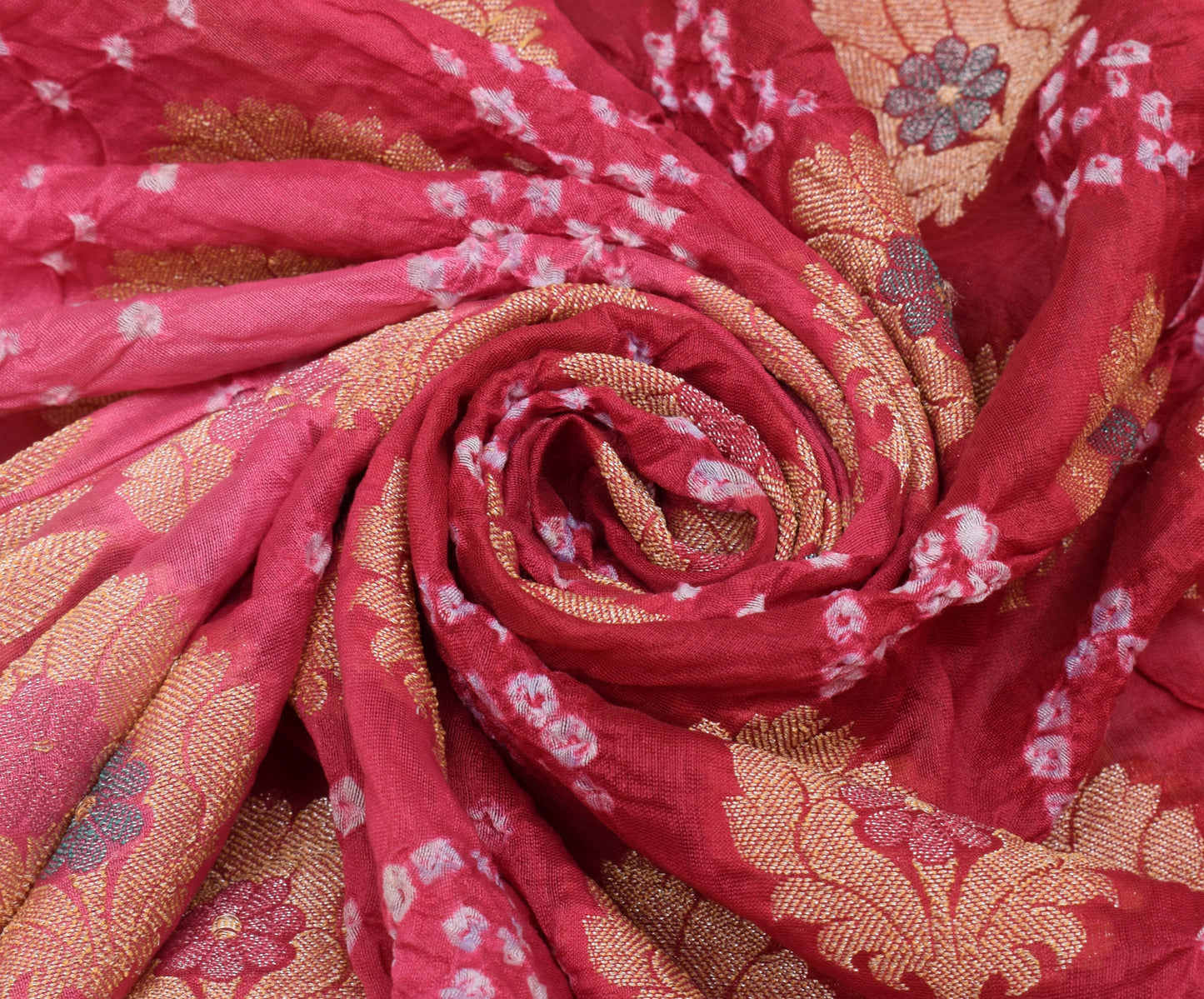 Sushila Vintage Pink Dupatta Blend Cotton Bandhani Printed & Woven Long Stole